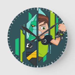 Ben 10 Diamondhead DNA Transformation Round Clock