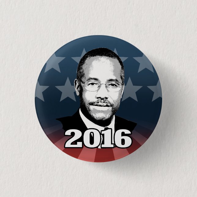 BEN CARSON 2016 CANDIDATE 3 CM ROUND BADGE (Front)