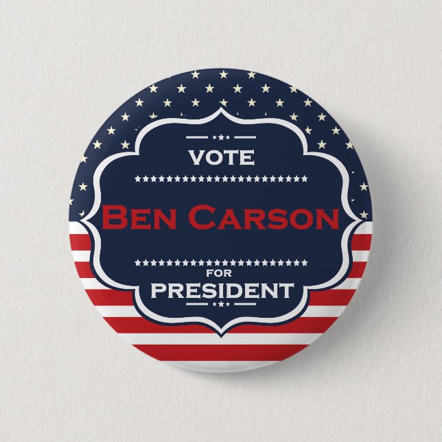ben carson president 6 cm round badge (Front)