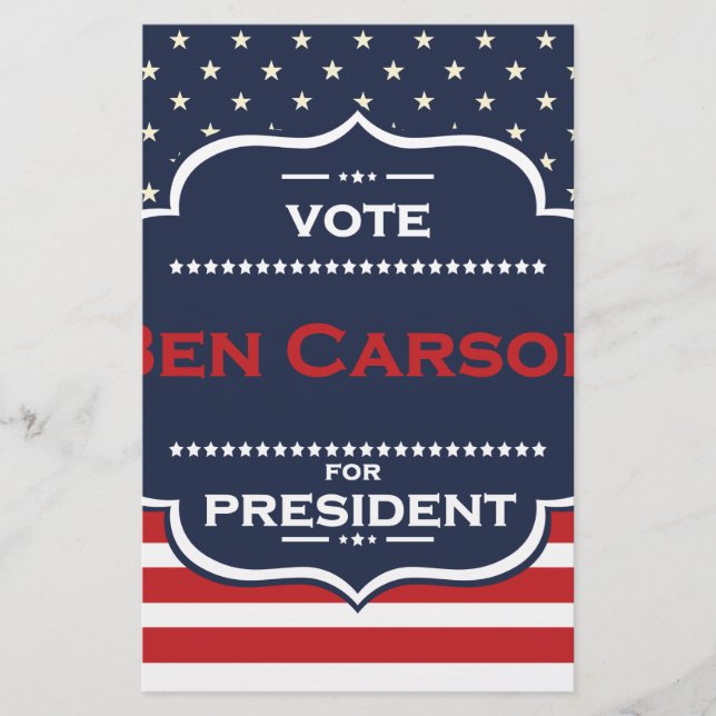 ben carson president stationery (Front)