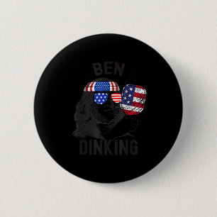 Ben dinking pickleball vintage flag funny pickle 6 cm round badge