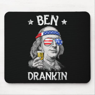 Ben Drankin 4th Of July Benjamin Franklin Men Amer Mouse Pad