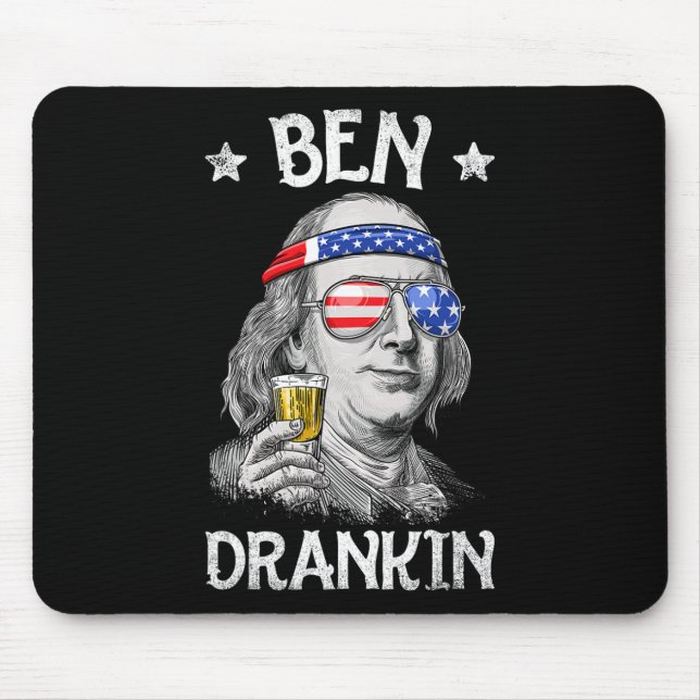 Ben Drankin 4th Of July Benjamin Franklin Men Amer Mouse Pad (Front)