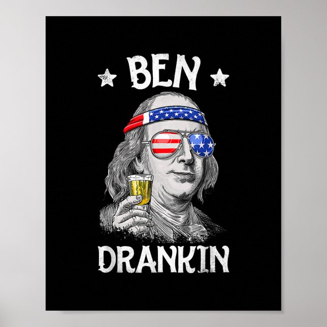 Ben Drankin 4th of July Benjamin Franklin Men Poster (Front)