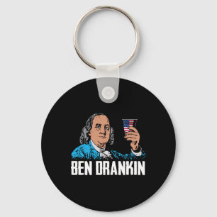 Ben Drankin 4th Of July Benjamin Franklin Men Wome Key Ring