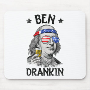 Ben Drankin 4th Of July Benjamin Franklin Men Wome Mouse Pad