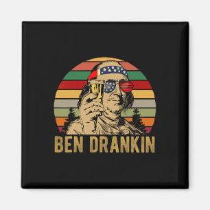Ben Drankin 4th Of July Vintage American Flag Gles Magnet