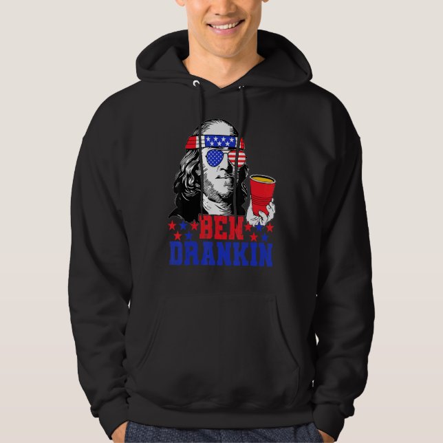 Ben Drankin Beer 4th Of July Independence Day Usa  Hoodie (Front)