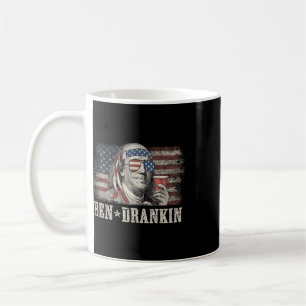 Ben Drankin Beer 4th Of July Vintage Flag Funny  Coffee Mug