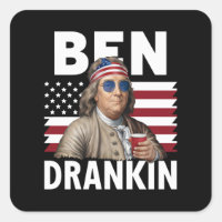 Ben Drankin Beer 4th of July Vintage Flag Funny