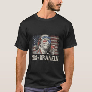 Ben Drankin Beer 4th Of July Vintage Flag Funny T-Shirt