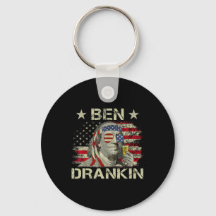 Ben Drankin Benjamin Franklin 4th Of July Funny Dr Key Ring