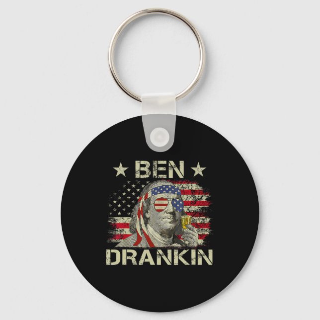 Ben Drankin Benjamin Franklin 4th Of July Funny Dr Key Ring (Front)