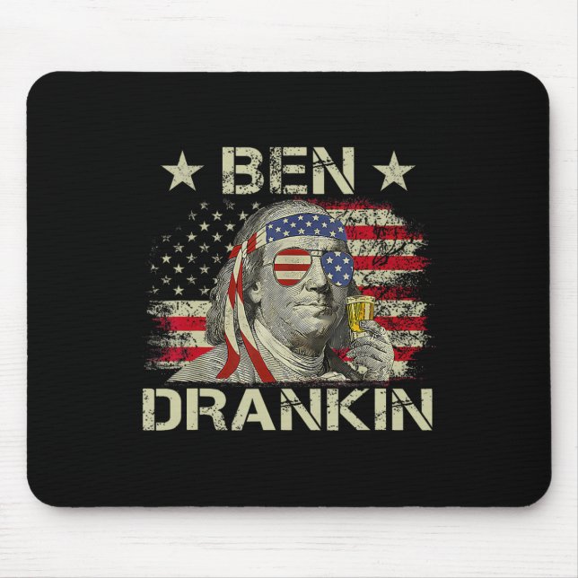 Ben Drankin Benjamin Franklin 4th Of July Funny Dr Mouse Pad (Front)