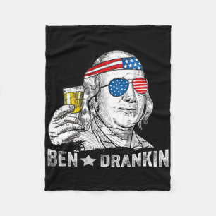 Ben Drankin - Benjamin Franklin Drinking Beer - 4t Fleece Blanket