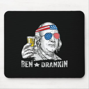 Ben Drankin - Benjamin Franklin Drinking Beer - 4t Mouse Pad