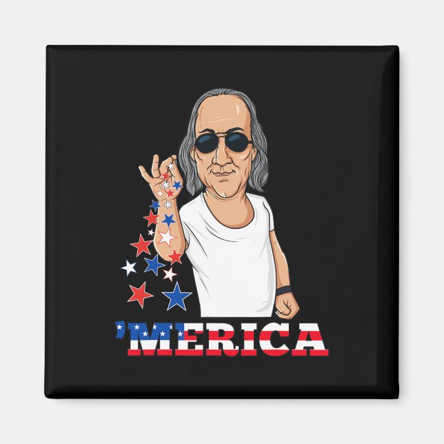 Ben Franklin 4th Of July Merica  Magnet (Front)