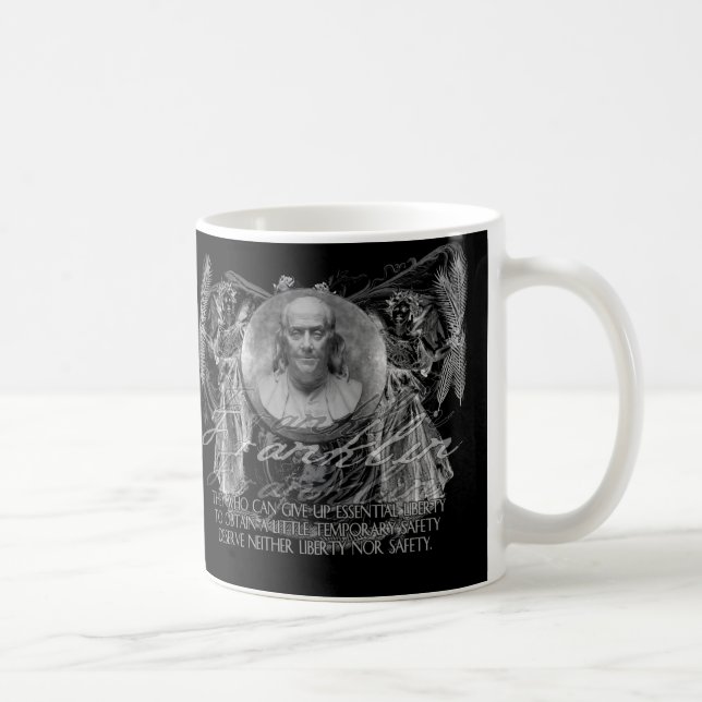 Ben Franklin, a Hero, on Liberty & Security Coffee Mug (Right)