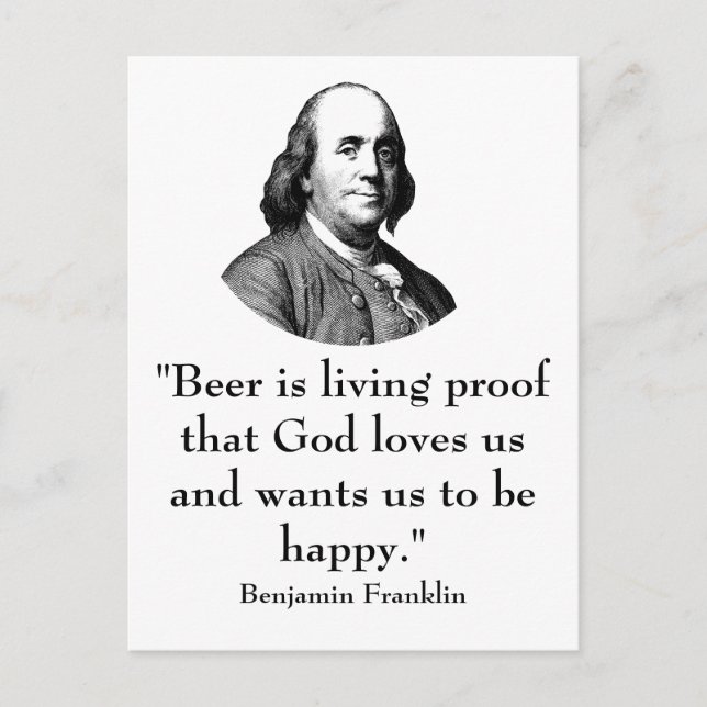Ben Franklin and Quote Postcard (Front)