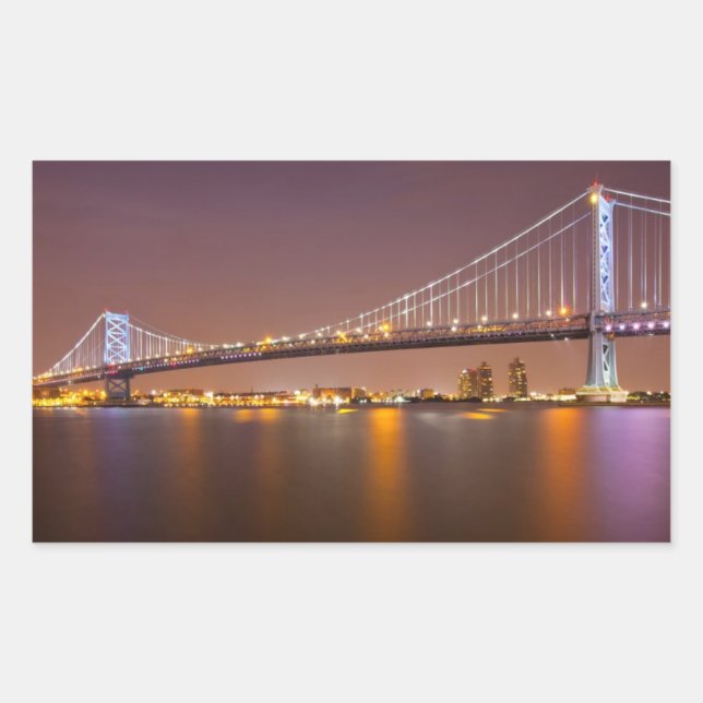 Ben Franklin Bridge Rectangular Sticker (Front)