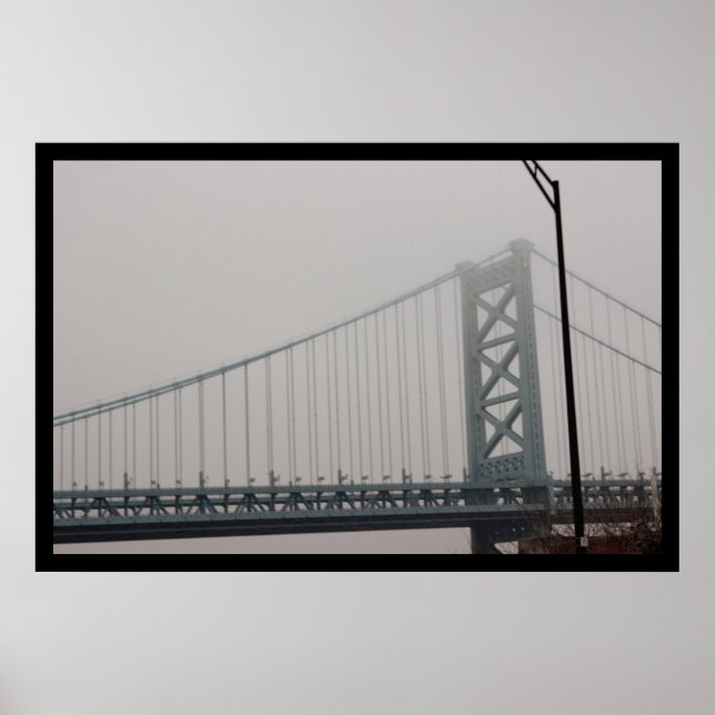 Ben Franklin Bridge Under Fog Poster (Front)