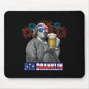 Ben Franklin Celebrating Independence Day. Ben Dra Mouse Pad