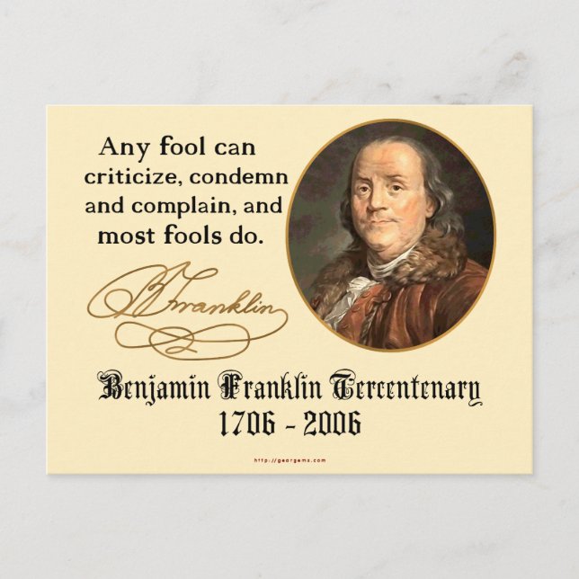 Ben Franklin - Fools Postcard (Front)