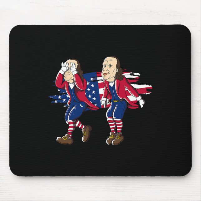 Ben Franklin Griddy American Flag 4th Of July  Mouse Pad (Front)