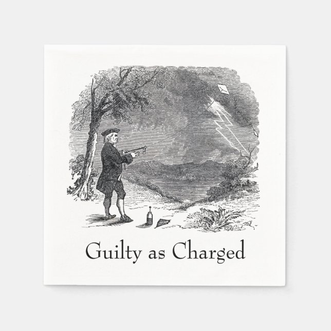 Ben Franklin Guilty as Charged Napkin (Front)