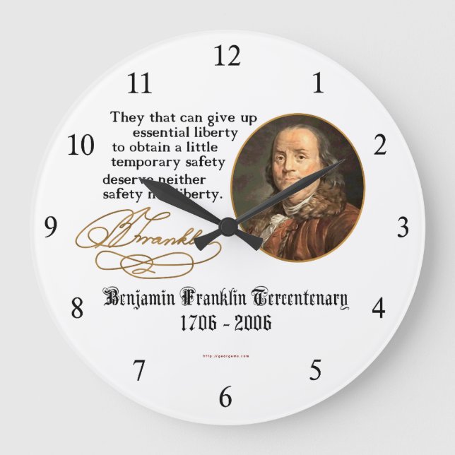 Ben Franklin - Liberty Large Clock (Front)