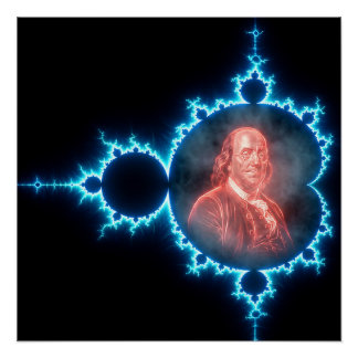 Ben Franklin Mandelbrot Fractal Poster