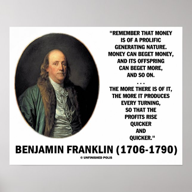Ben Franklin Money Prolific Generating Nature Poster (Front)