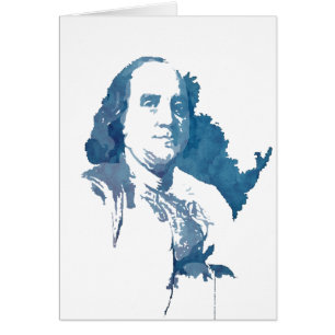 Ben Franklin Pop Art Portrait in Blue