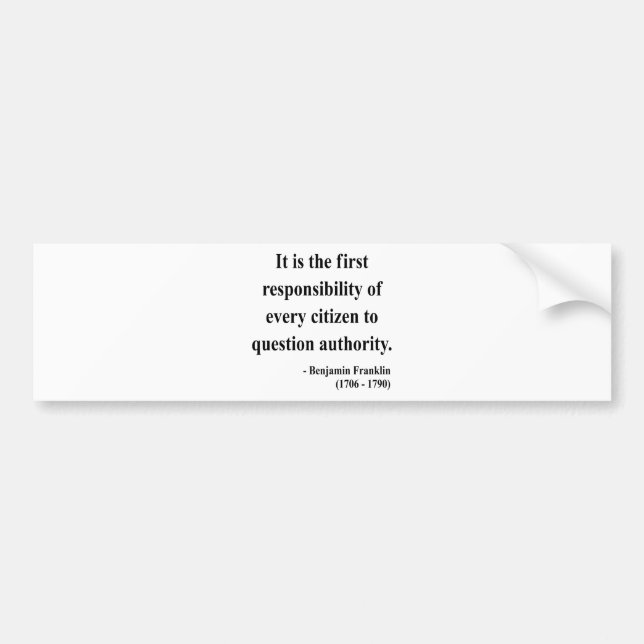 Ben Franklin Quote 3a Bumper Sticker (Front)