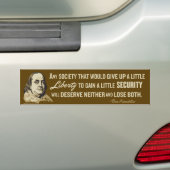 Ben Franklin Quote Bumper Sticker (On Car)