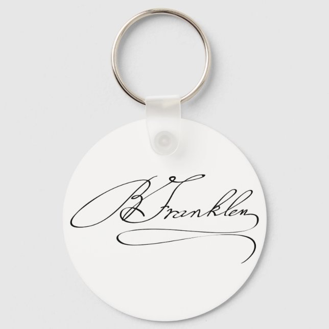 Ben Franklin Signature Key Ring (Front)