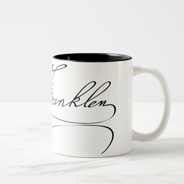 Ben Franklin Signature Two-Tone Coffee Mug (Right)