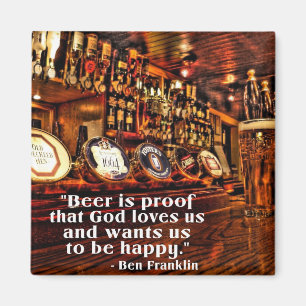 Ben Franklin's Famous Beer Quote Magnet