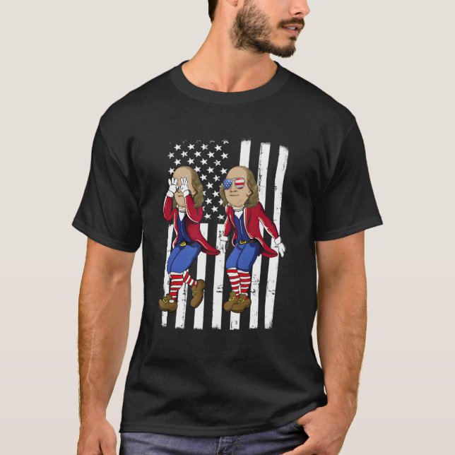 Ben Griddin 4Th Of July Benjamin Franklin Griddy U T-Shirt (Front)