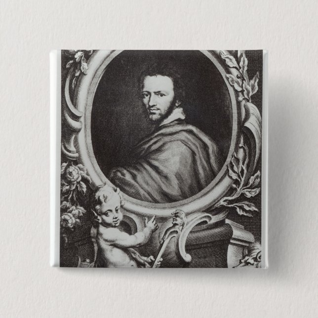 Ben Jonson  English playwright 15 Cm Square Badge (Front)