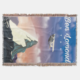 Ben Lomond,Utah travel poster Throw Blanket