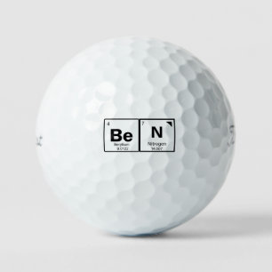 'BEN' Name Personalisation Periodic Table Gift Golf Balls
