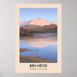 Ben Nevis Munros of Scotland Travel Poster