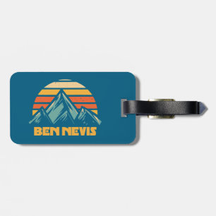 Ben Nevis Retro Turquoise Luggage Tag