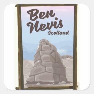 Ben Nevis Scotland travel poster Square Sticker