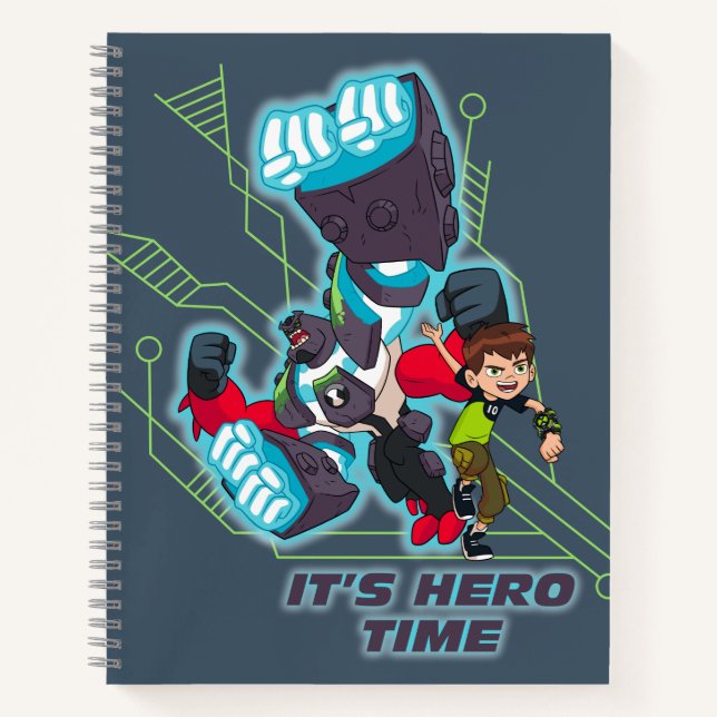 Ben & Omni-Enhanced Four Arms - It's Hero Time Notebook (Front)