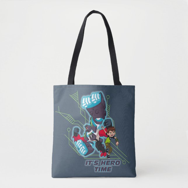 Ben & Omni-Enhanced Four Arms - It's Hero Time Tote Bag (Front)