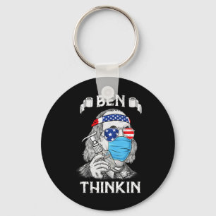 Ben Thinkin 4th Of July Fun Benjamin Franklin Patr Key Ring