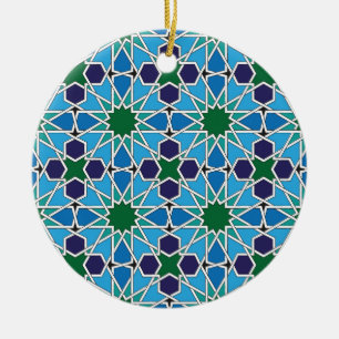 Ben Yusuf Madrasa Geometric Patterrn 10 Ceramic Ornament