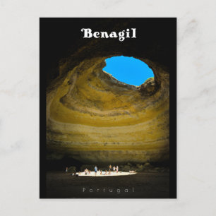 Benagil Cave - Travel Art Algarve Postcard
